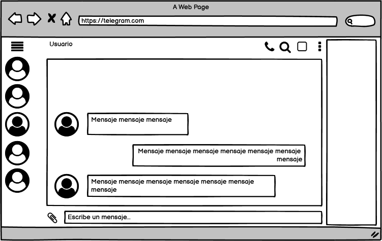 Imagen de aplicación de chat web.